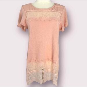 Deletta Lace Tunic T Shirt XS Eyelash Lace Feminine Girly Coquette Soft Girl